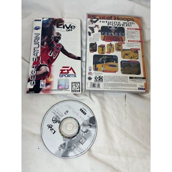NBA Live 98, 1997, Sega Saturn - CIB Complete in Box Long Box Has No Hinges - Picture 1 of 5